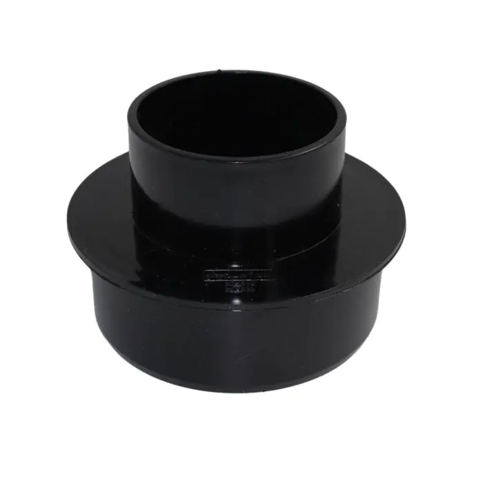 Black Aquaflow 112mm to 68mm Round Downpipe Adaptor ADS6BL