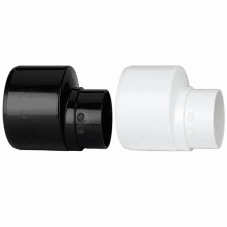 Black and White Polypipe SD46 110mm to 68mm Offset Rainwater Adaptors