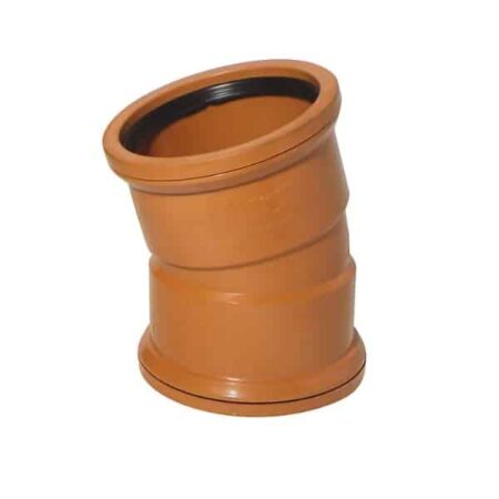 110mm 15 degree double socket bend Kayflow UG20 terracotta underground drainage fitting