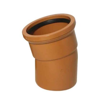 110mm 15 degree single socket bend Kayflow UG28 terracotta underground drainage fitting