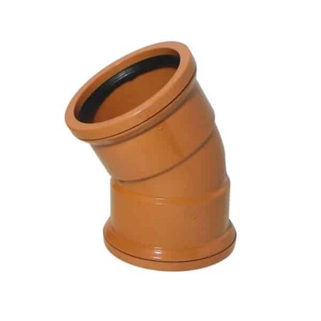 110mm 30 degree double socket bend Kayflow UG18 terracotta underground drainage fitting