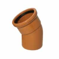 110mm 30 degree single socket bend Kayflow UG26 terracotta underground drainage fitting