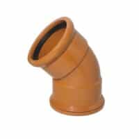 110mm 45 degree double socket bend Kayflow UG16 terracotta underground drainage fitting