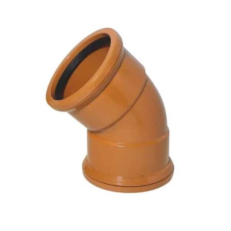 110mm 45 degree double socket bend Kayflow UG16 terracotta underground drainage fitting