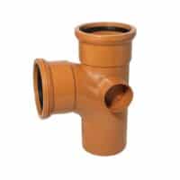 110mm 90 degree double socket junction with twin boss terracotta underground drainage fitting