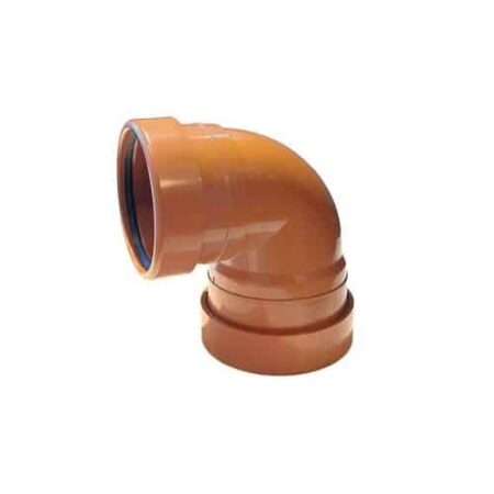 110mm 90 degree double socket tight bend Aquaflow terracotta underground drainage fitting