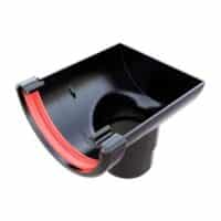stop end outlet 112mm half round Freefoam Freeflow black white brown