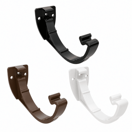 Freeflow 112mm Half Round Gutter Fascia Bracket in white black and brown