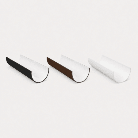 Freeflow 112mm Half Round Gutter 5m in white black and brown
