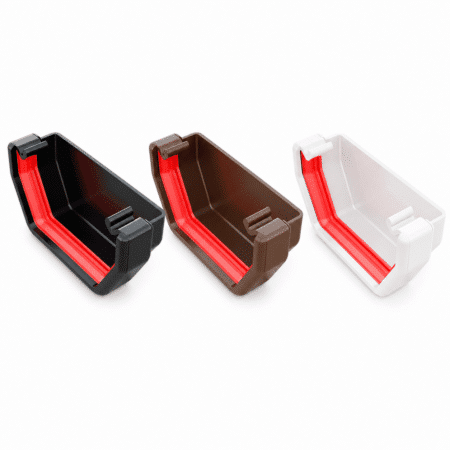 Freeflow 114mm Square Line External Stop End in white black and brown