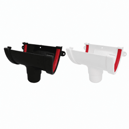 Freeflow 116mm Deep Flow Running Outlet in white and black