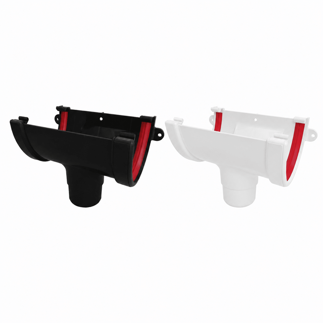 Freeflow 116mm Deep Flow Running Outlet in white and black