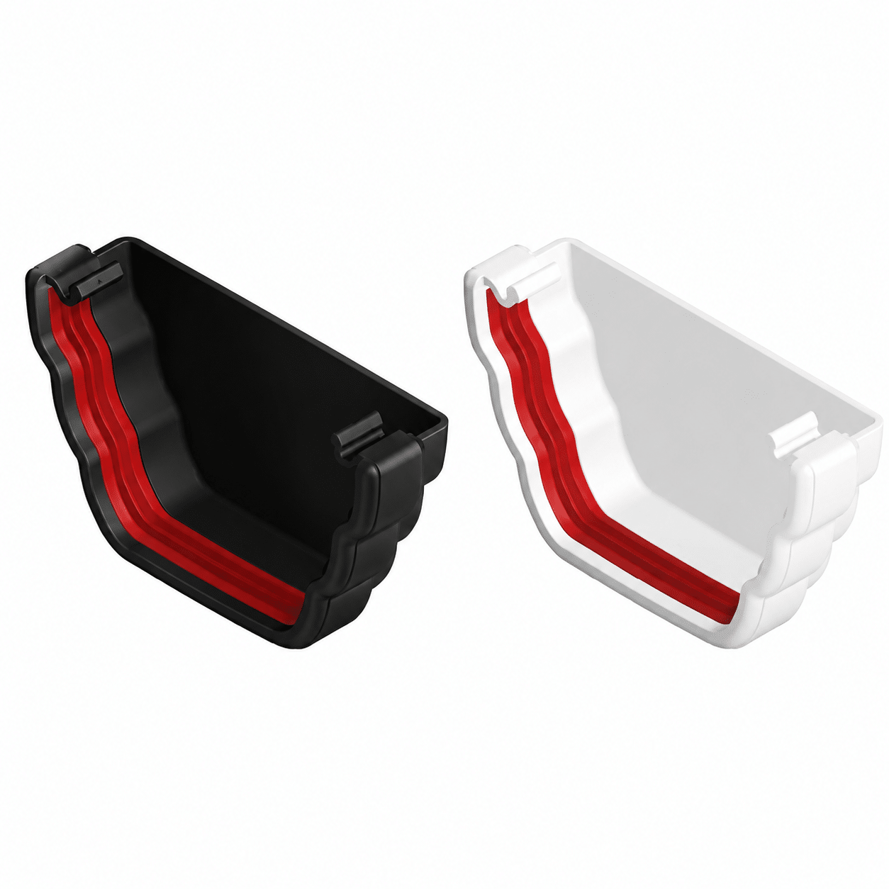Freeflow 135mm Double Ogee External Stop End in white and black