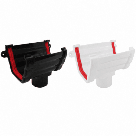 Freeflow 135mm Double Ogee Running Outlet in white and black