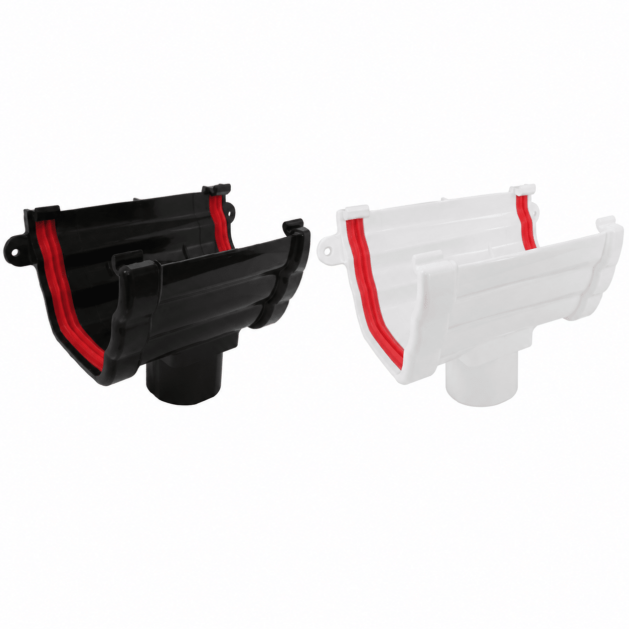 Freeflow 135mm Double Ogee Running Outlet in white and black