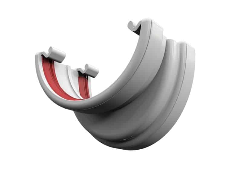 White Freeflow 116mm Deep Flow to Half Round Gutter Adaptor FDF611