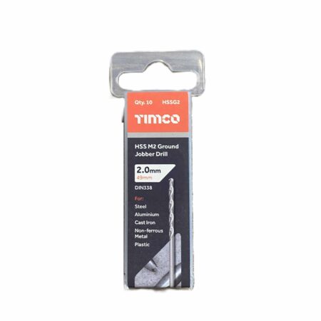 Timco 2mm HSS jobber drill bits pack of 10