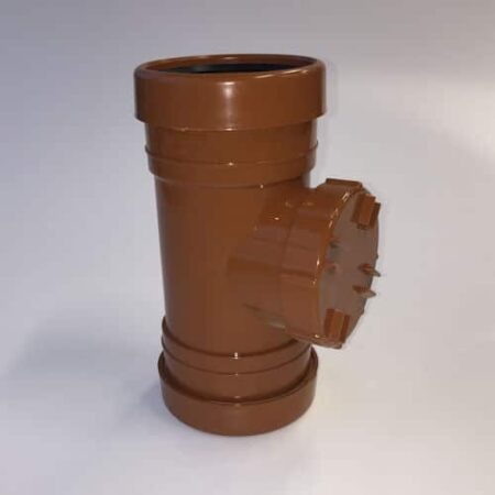 110mm underground drainage double socket access pipe Aquaflow terracotta fitting