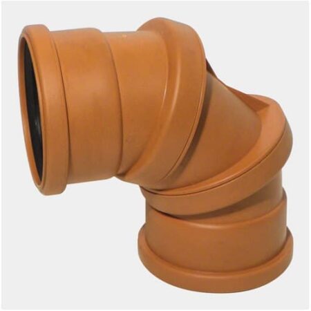 110mm 0-90 degree double socket adjustable bend FloPlast D560 underground drainage fitting
