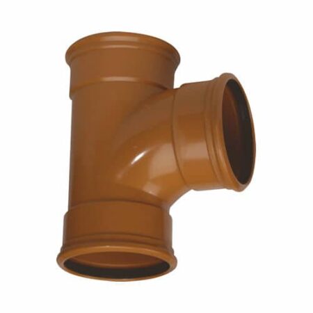 110mm 90 degree triple socket tee branch terracotta underground drainage fitting