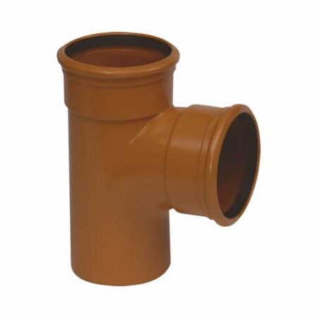 110mm 90 degree double socket tee branch terracotta underground drainage fitting