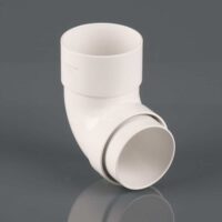 68mm Round Downpipe 112.5' Bend White