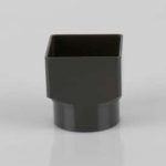 65mm Square To Round Downpipe Adaptor Black