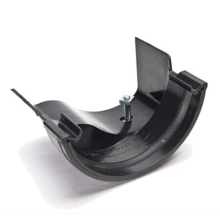 112mm Left Hand Gutter Connector To Cast Iron Ogee Black