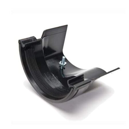 112mm Right Hand Gutter Connector To Cast Iron Ogee Black