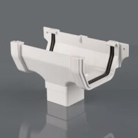 Squarestyle 114mm Running Gutter Outlet White