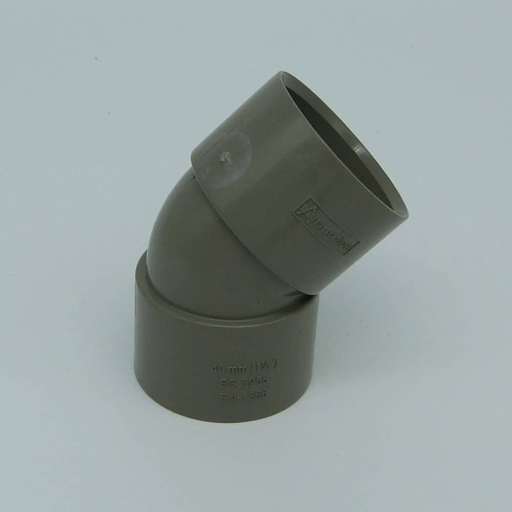 40mm Solvent Weld 135' Obtuse Bend Grey