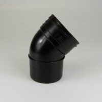 110mm Solvent Soil 45' S/Socket Bend Black