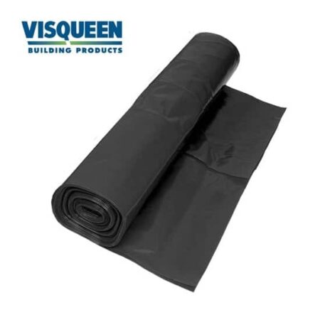 Black damp proof membrane 250mu 4m roll heavy duty DPM for construction