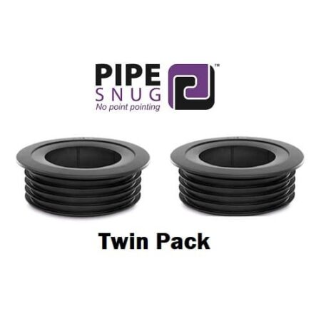 PipeSnug 32mm Waste Pipe Seal 2 Pack black pipe collar