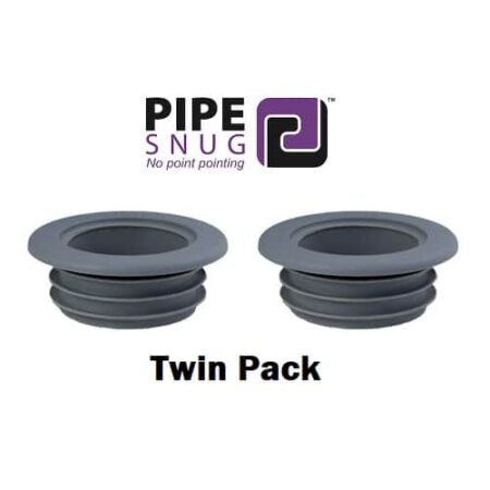 PipeSnug 40mm Waste Pipe Seal 2 Pack grey pipe collar