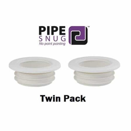PipeSnug 40mm Waste Pipe Seal 2 Pack white pipe collar