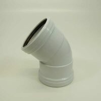 110mm Push Fit Soil 45' degree Double Socket Bend White