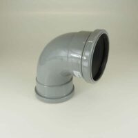 110mm PushFit Soil 90 degree Double Socket Bend Grey