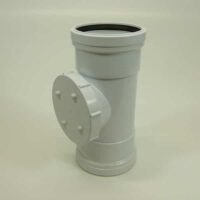 110mm Push Fit Soil Double Socket Access Pipe White