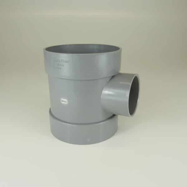 110mm Solvent Short Boss Pipe 50mm x 1 Single Inlet Grey