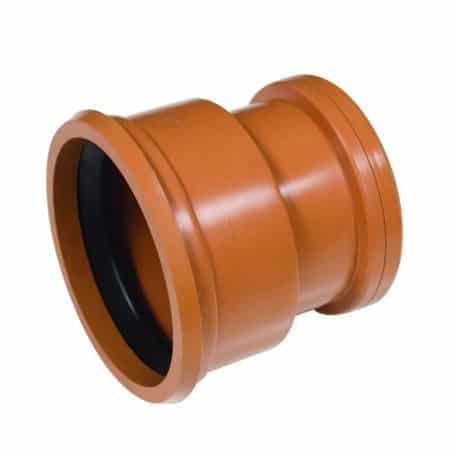 110mm PVC to clay pipe adaptor FloPlast D100 Supersleve underground drainage fitting
