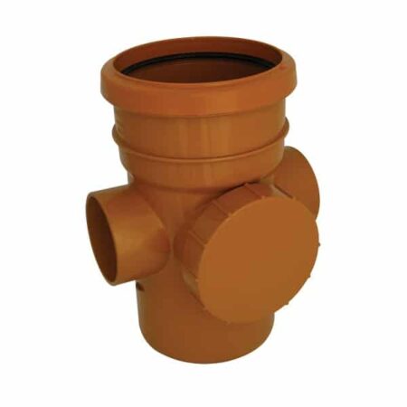 110mm underground drainage single socket access pipe FloPlast D274 terracotta fitting