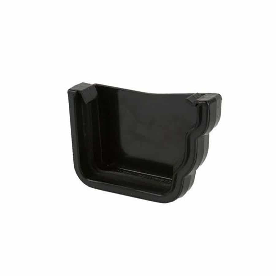 106mm Prostyle Ogee Guttering External Stop End Right Black BR087RB