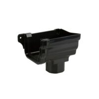 106mm Prostyle Ogee Guttering Stop End Outlet Right Black BR856RB