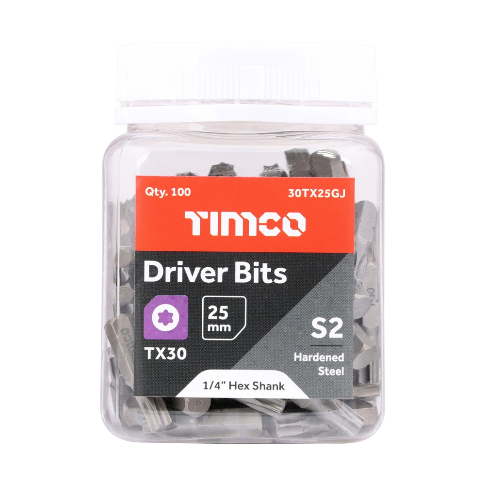 TX30 Driver Bits Timco S2 1/4 Hex