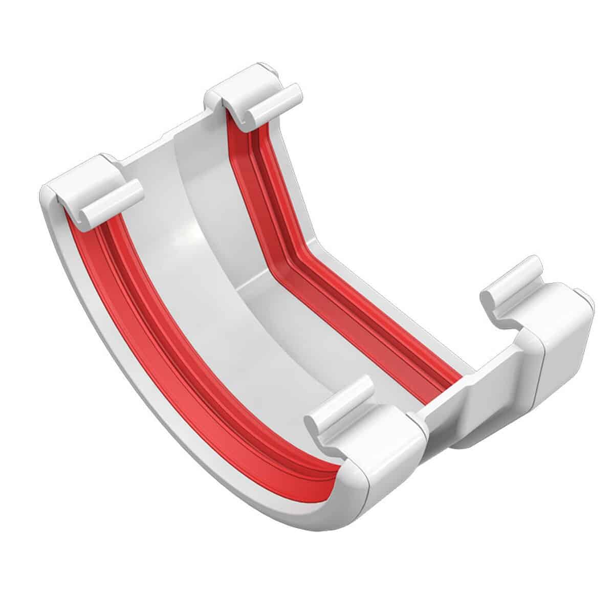 White Freeflow 112mm Half Round to Square Gutter Adaptor FRS611