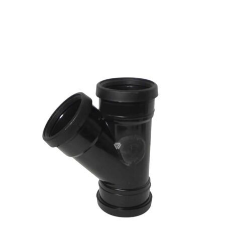 110mm Soil Branch 45 degree triple socket push fit pipe fitting