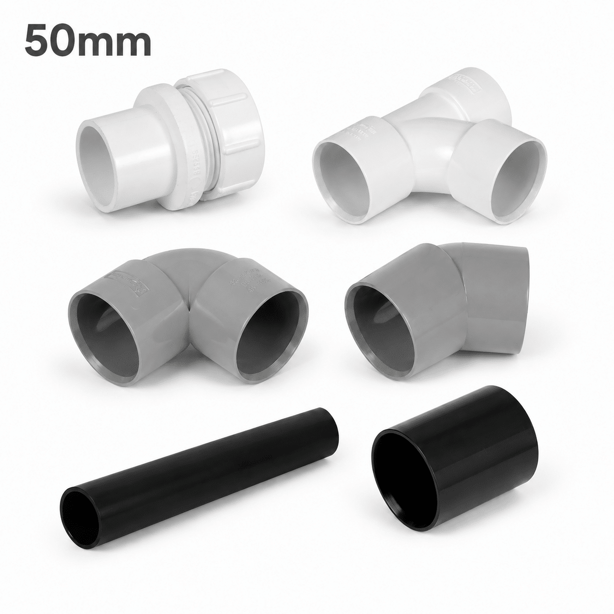 50mm Solvent Weld Waste Pipe & Fittings
