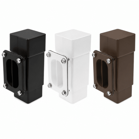 Freeflow 65mm Square Downpipe Access Pipe in white black and brown