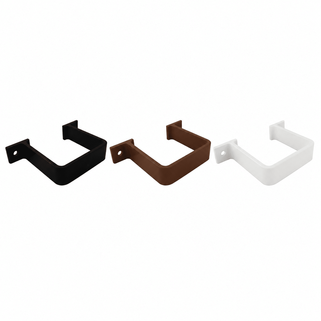 Freeflow 65mm Square Downpipe Flush Pipe Clip in white black and brown